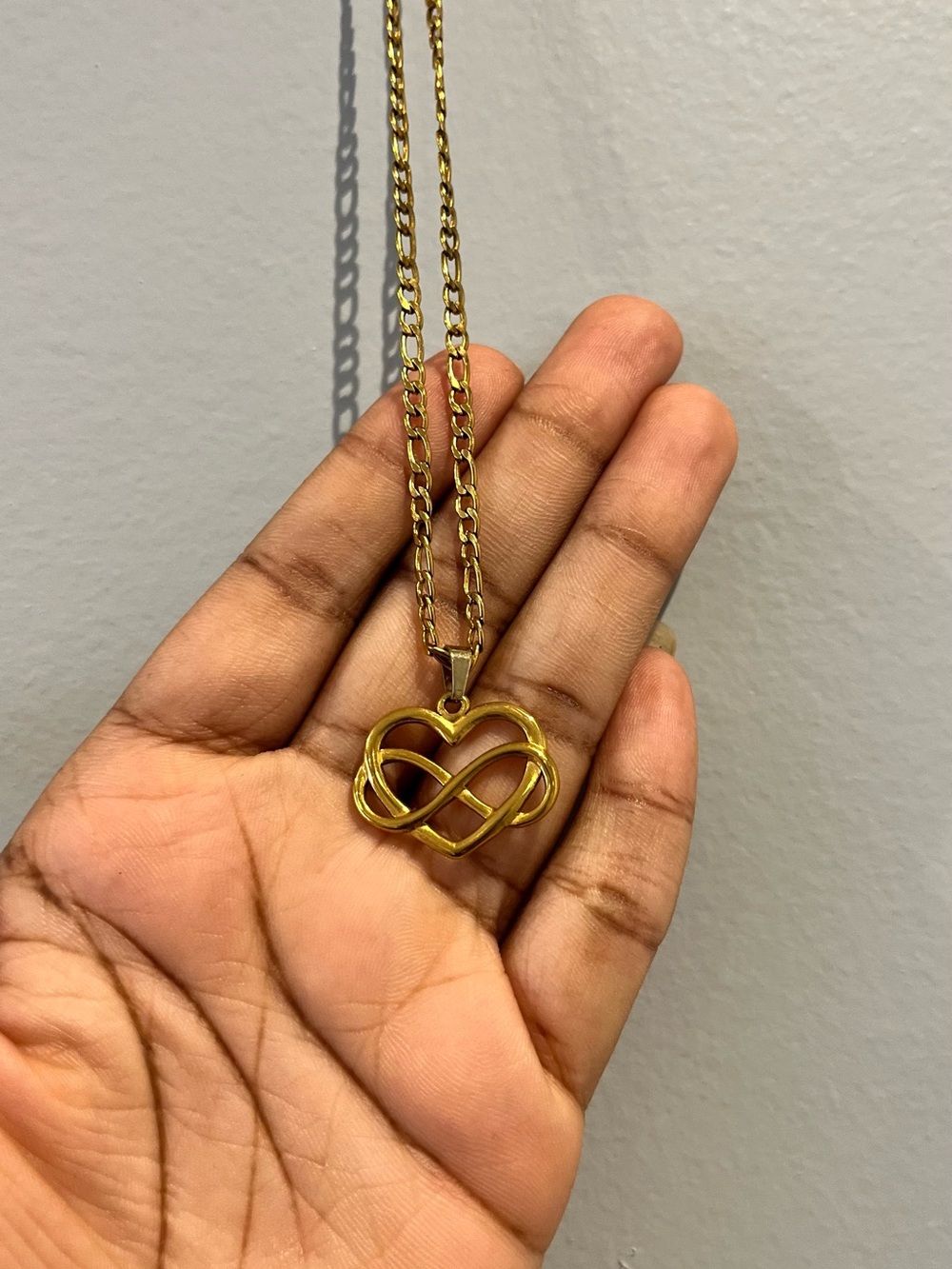 Gold Heart Infinity Pendant Necklace - Women Jewelry